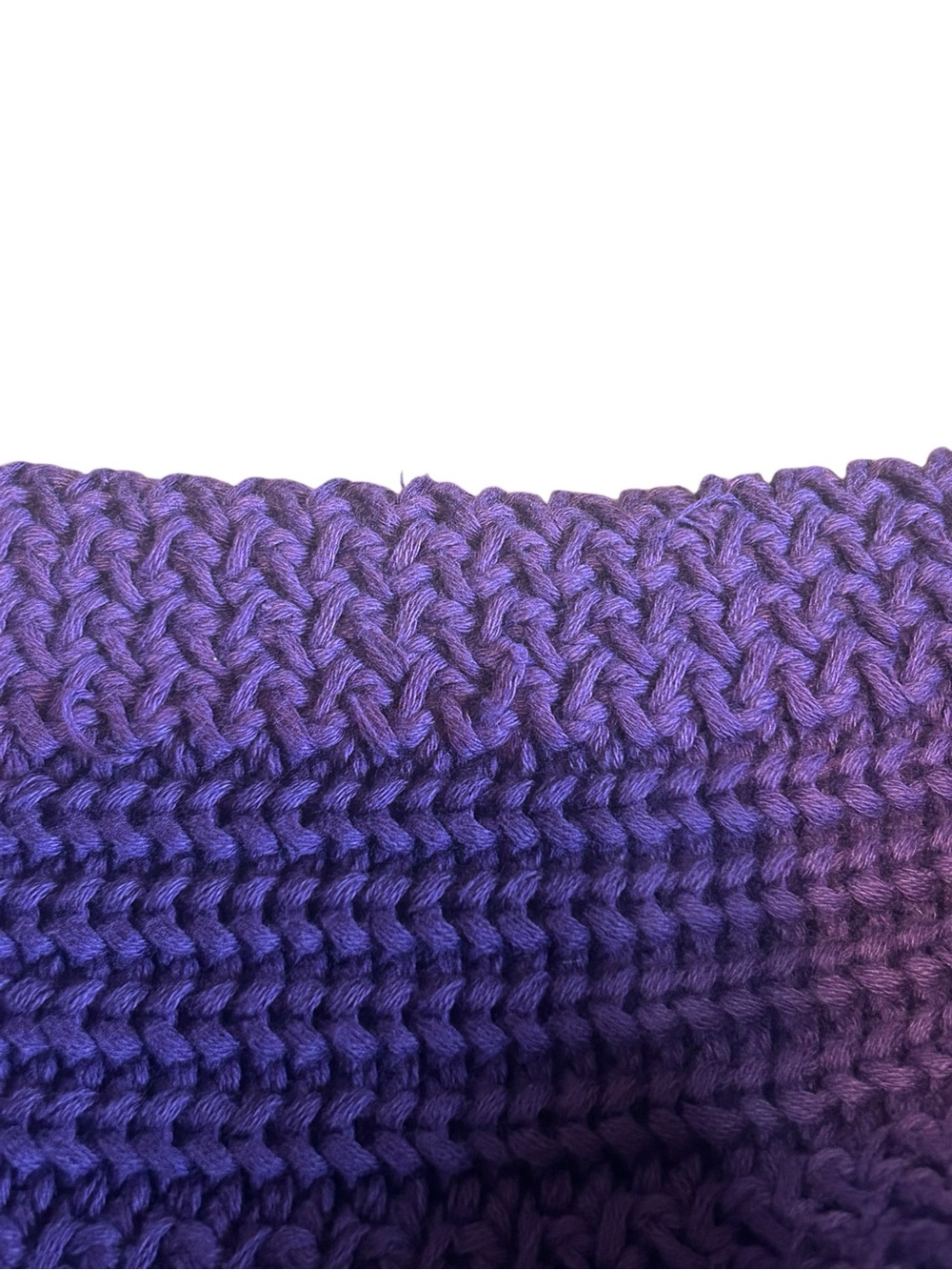 Vintage Eddie Bauer Purple Textured Cotton Mock Neck Sweater Large 90s - Picture 7 of 11